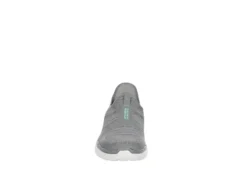 Skechers Womens Go Walk 6 Quick Fit Slip-ins Walking Shoe - Grey -Shoe Sales Store US 01 401390 02