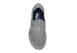 Skechers Womens Go Walk 6 Quick Fit Slip-ins Walking Shoe - Grey -Shoe Sales Store US 01 401390 05