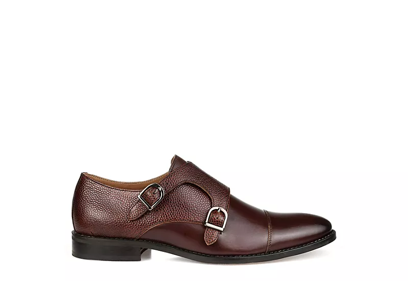Thomas & Vine Mens Calvin Monk Strap Oxford - Brown 4 Thomas & Vine Mens Calvin Monk Strap Oxford - Brown - Image 2