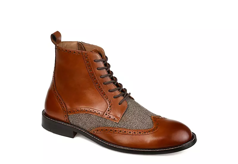Thomas & Vine Mens Jarett Lace-up Boot - Cognac 3 Thomas & Vine Mens Jarett Lace-up Boot - Cognac