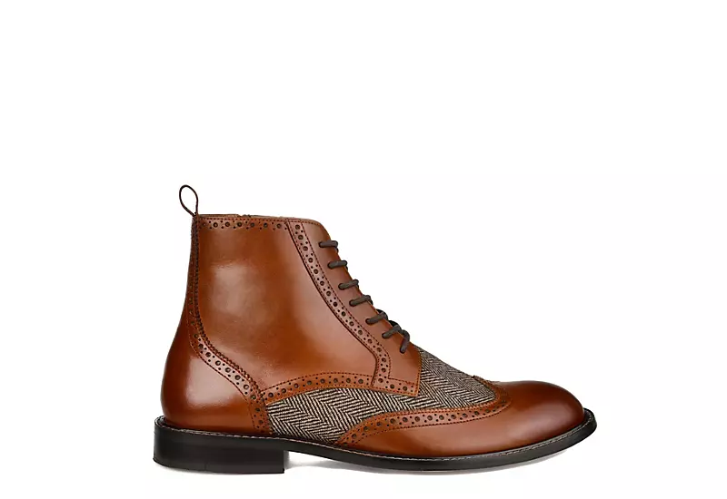 Thomas & Vine Mens Jarett Lace-up Boot - Cognac 4 Thomas & Vine Mens Jarett Lace-up Boot - Cognac - Image 2