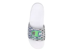 Champion Mens Mega Slide Graphic Slide Sandal - White -Shoe Sales Store US 01 501605 05