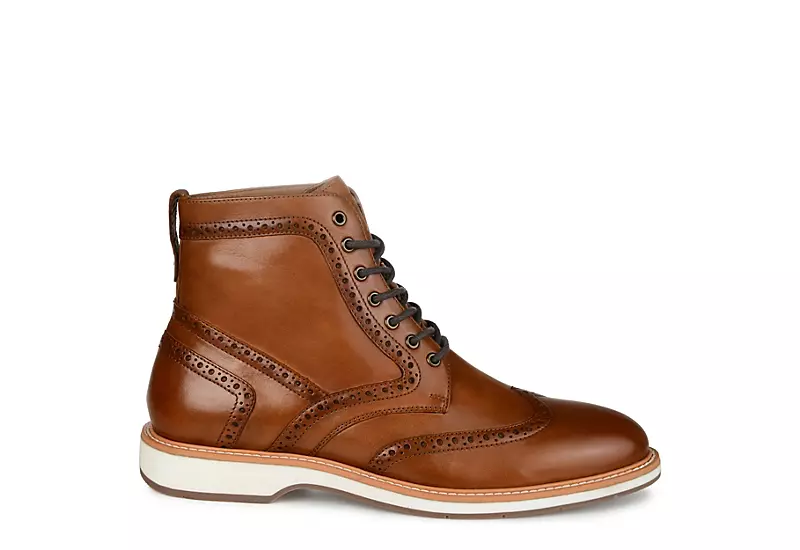 Thomas & Vine Mens Enzzo Lace-up Boot - Cognac 4 Thomas & Vine Mens Enzzo Lace-up Boot - Cognac - Image 2