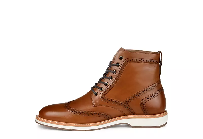 Thomas & Vine Mens Enzzo Lace-up Boot - Cognac 6 Thomas & Vine Mens Enzzo Lace-up Boot - Cognac - Image 4