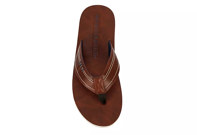 Restoration Mens Delmare Flip Flop Sandal - Brown 8 Restoration Mens Delmare Flip Flop Sandal - Brown - Image 6