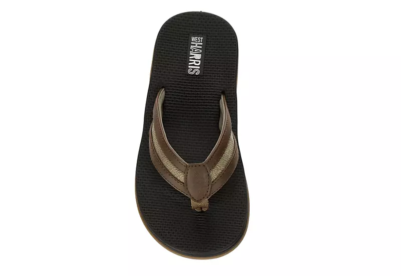 West Harris Boys Cove Flip Flop Sandal - Brown 8 West Harris Boys Cove Flip Flop Sandal - Brown - Image 6
