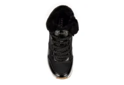 Skechers Girls Uno Cozy On Air Sneaker - Black -Shoe Sales Store US 01 702467 05