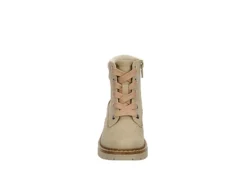Cupcake Couture Girls Infant Lil Lexi Lace-up Boot - Beige -Shoe Sales Store US 01 702522 02