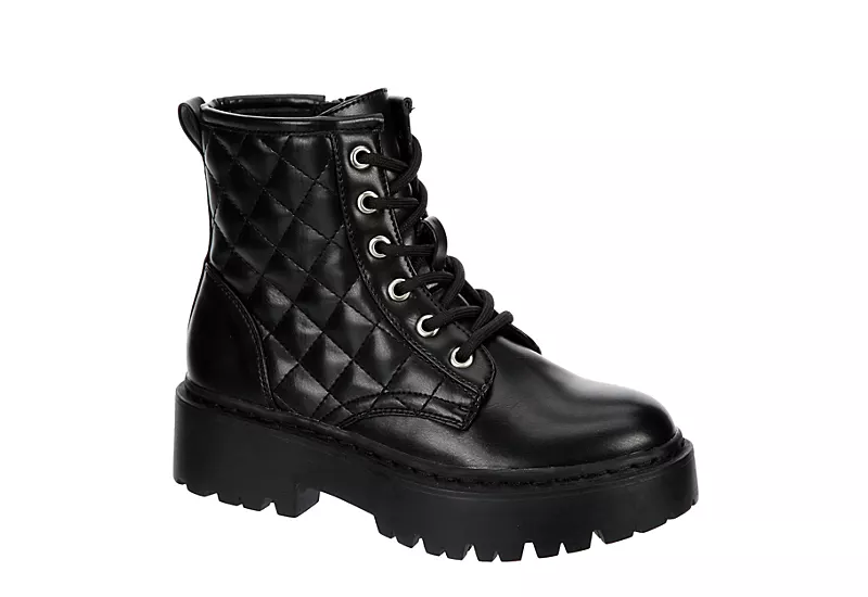Madden Girl Girls Jrozzie Combat Boot - Black 3 Madden Girl Girls Jrozzie Combat Boot - Black
