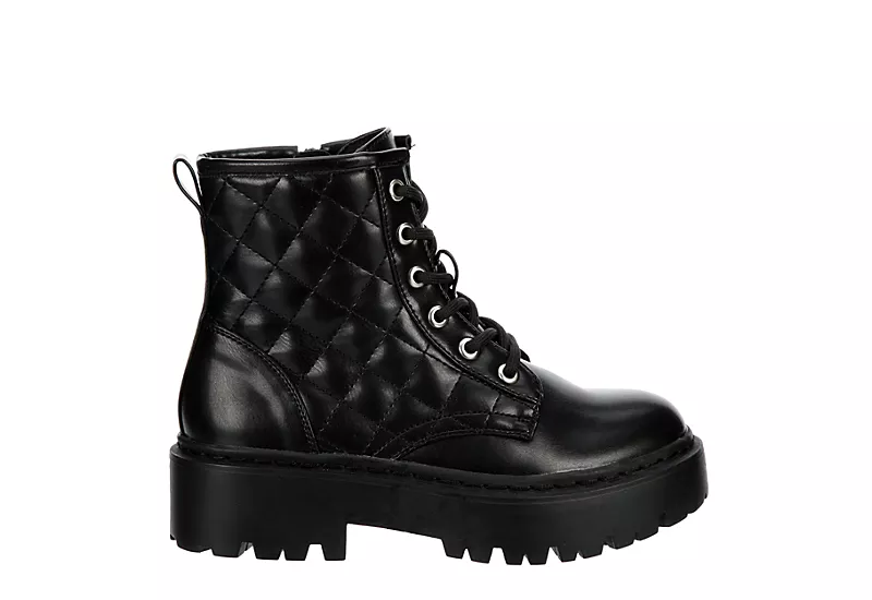 Madden Girl Girls Jrozzie Combat Boot - Black 4 Madden Girl Girls Jrozzie Combat Boot - Black - Image 2