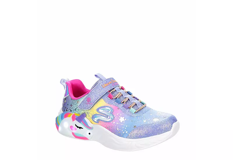 Skechers Girls Unicorn Dreams Light Up Sneaker - Light Blue 3 Skechers Girls Unicorn Dreams Light Up Sneaker - Light Blue