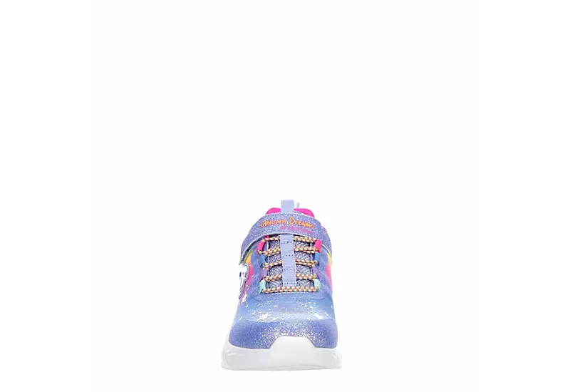 Skechers Girls Unicorn Dreams Light Up Sneaker - Light Blue 5 Skechers Girls Unicorn Dreams Light Up Sneaker - Light Blue - Image 3