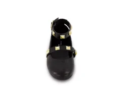 Marc Fisher Girls Tashi Buckle Dress Flat - Black -Shoe Sales Store US 01 702956 02