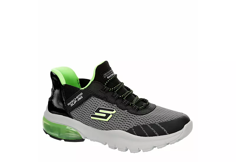 Skechers Boys Razor Flex Air Slip-in Slip On Sneaker - Grey 3 Skechers Boys Razor Flex Air Slip-in Slip On Sneaker - Grey