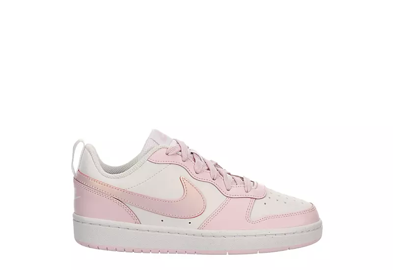 Nike Girls Court Borough 2 Low Top Sneaker - White 4 Nike Girls Court Borough 2 Low Top Sneaker - White - Image 2