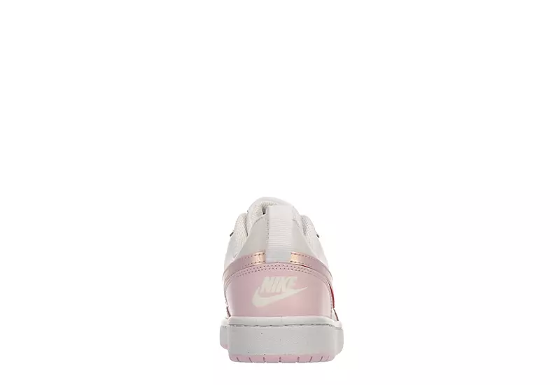 Nike Girls Court Borough 2 Low Top Sneaker - White 7 Nike Girls Court Borough 2 Low Top Sneaker - White - Image 5
