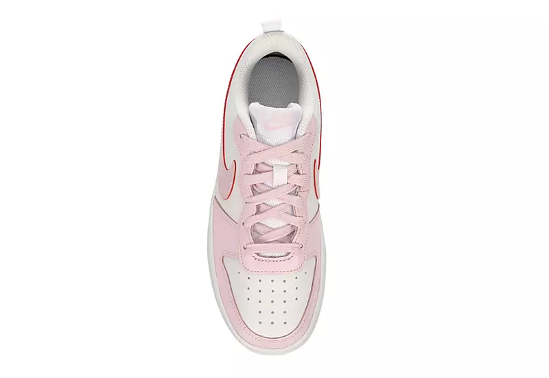 Nike Girls Court Borough 2 Low Top Sneaker - White 8 Nike Girls Court Borough 2 Low Top Sneaker - White - Image 6