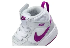Nike Girls Infant Court Borough 2 Mid Top Sneaker - Platinum -Shoe Sales Store US 01 808080 06