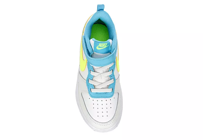 Nike Boys Court Borough 2 Low Top Sneaker - White 8 Nike Boys Court Borough 2 Low Top Sneaker - White - Image 6