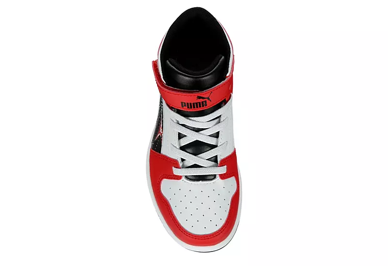 Puma Boys Rebound Layup Sl Sneaker - White 8 Puma Boys Rebound Layup Sl Sneaker - White - Image 6