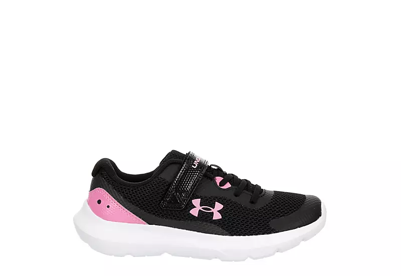 Under Armour Girls Surge 3 Sneaker - Black 4 Under Armour Girls Surge 3 Sneaker - Black - Image 2