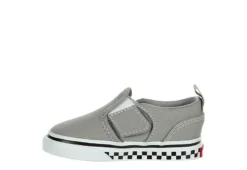 Vans Boys Infant Asher Slip On Sneaker - Grey -Shoe Sales Store US 01 808425 03