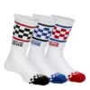 Vans Boys 3pk Checker Band Crew Socks - White -Shoe Sales Store US 01 900990 00