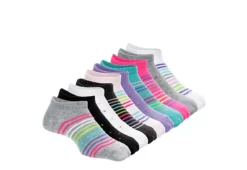 Ladeda Girls Stripes And Dots No Show Socks 10 Pairs - Assorted