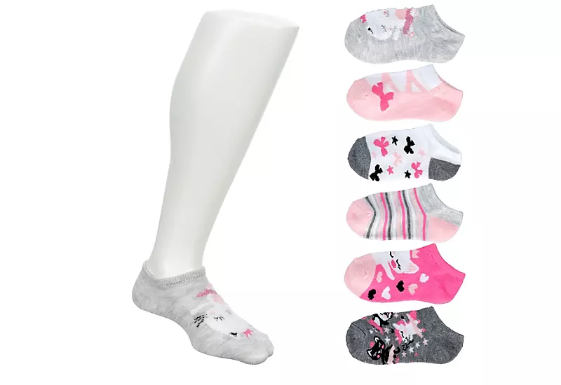 Sof Sole Girls Kitty Ballerina No Show Socks 6 Pairs - Pink 3 Sof Sole Girls Kitty Ballerina No Show Socks 6 Pairs - Pink