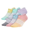 Adidas Girls Space Dye Liner Socks 6 Pairs - Assorted -Shoe Sales Store US 01 944004 00